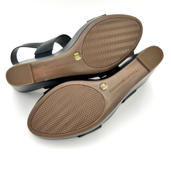 💕SALE 💕 New Womens Tommy Hilfiger Blue Wedge High Heel Sandal - Picture 9 of 9